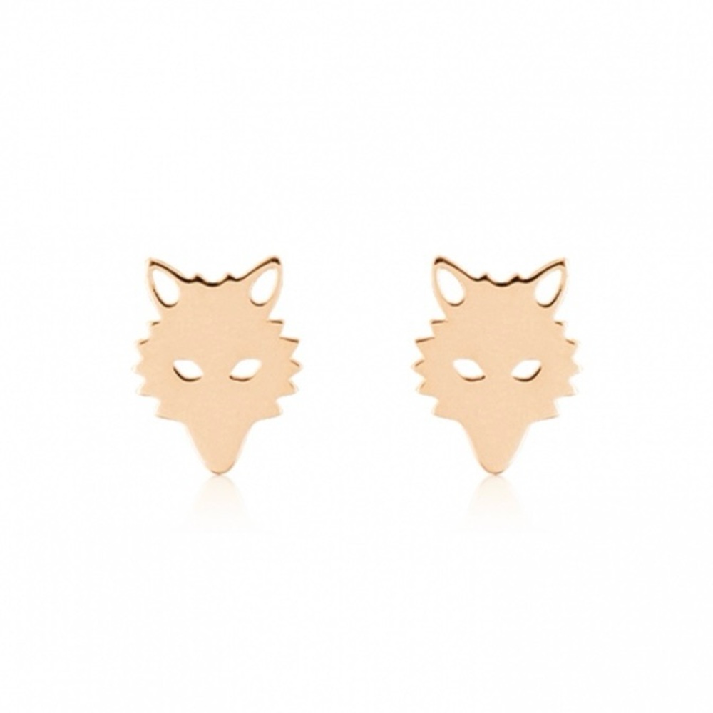 Ginette NY Rose Gold Wolf Earrings - Megan Markle